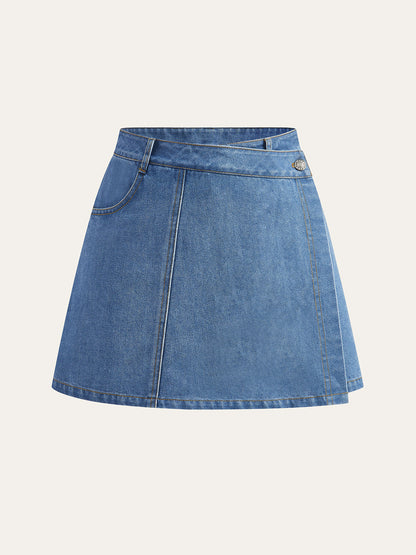 Denim Pocket Detailed Short Set Quvarse