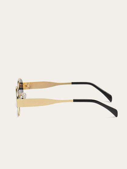 Gold-Trim Oval Sunglasses COMMENSE