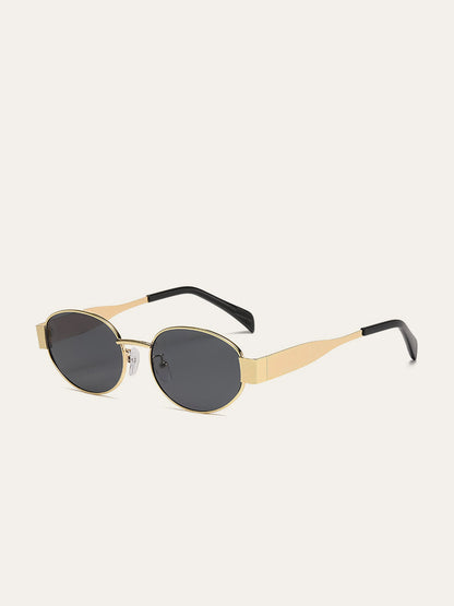 Gold-Trim Oval Sunglasses COMMENSE