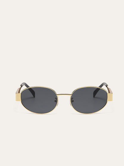 Gold-Trim Oval Sunglasses COMMENSE
