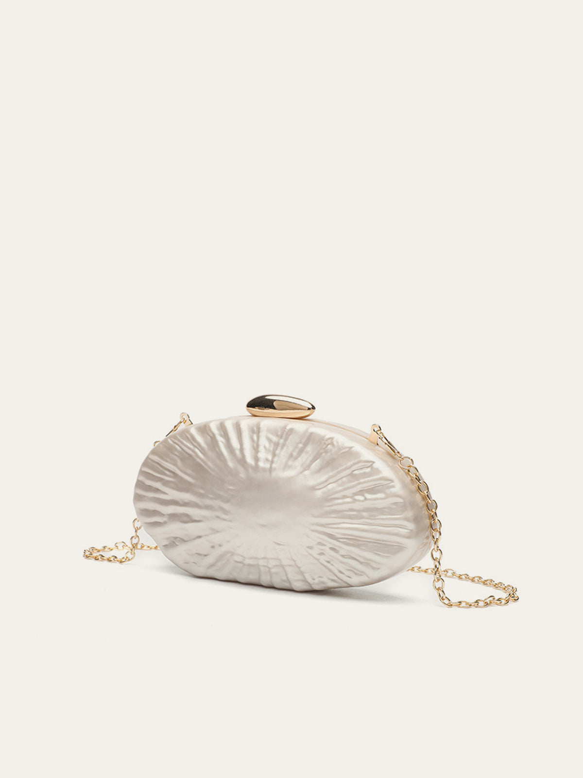 Zarif İnci Doku Clutch Şık Altın Zincirli THESVELTECHIC