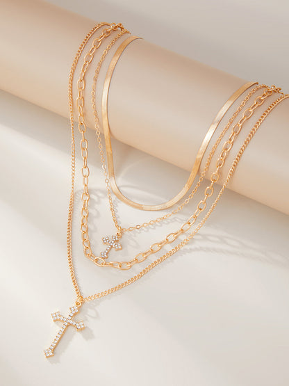 Şık Görünümlü Katmanlı Çapraz Kolye Takısı THESVELTECHIC