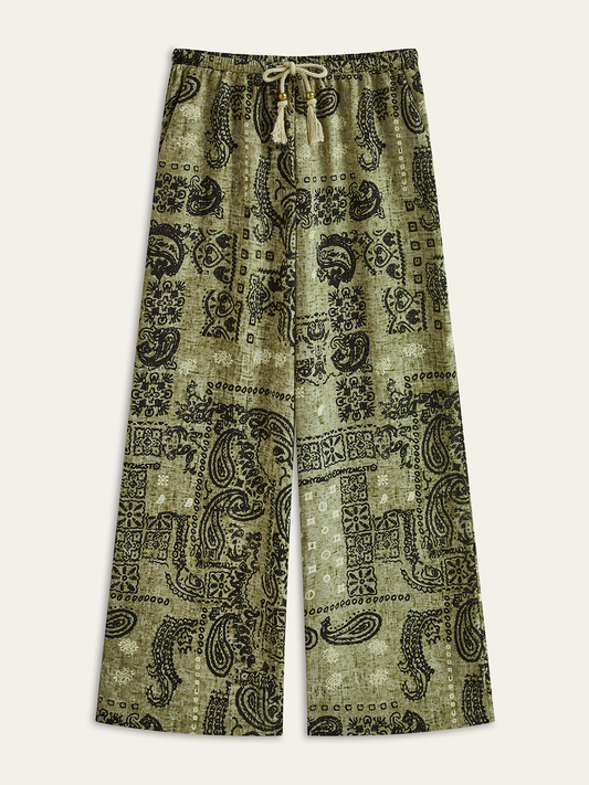 Paisley Desenli Bol Paçalı Tropici Pantolon THESVELTECHIC