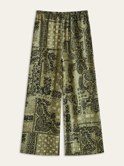Paisley Desenli Bol Paçalı Tropici Pantolon THESVELTECHIC
