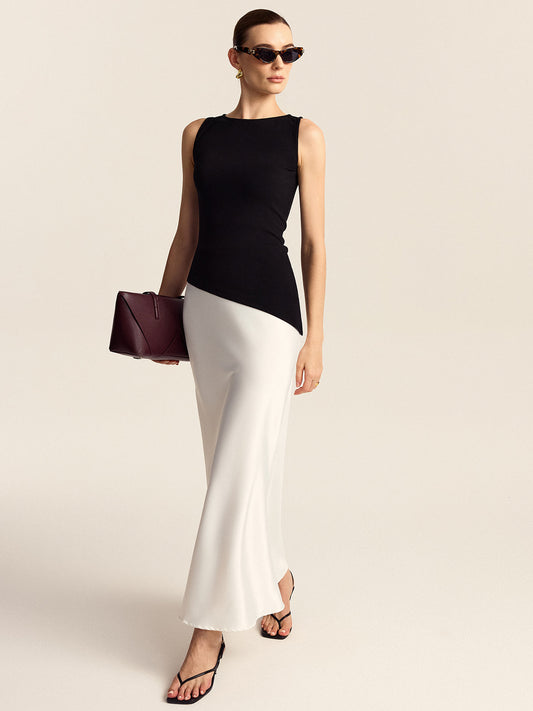 Saten Denizkızı Kesim Midi Etek Niebbla