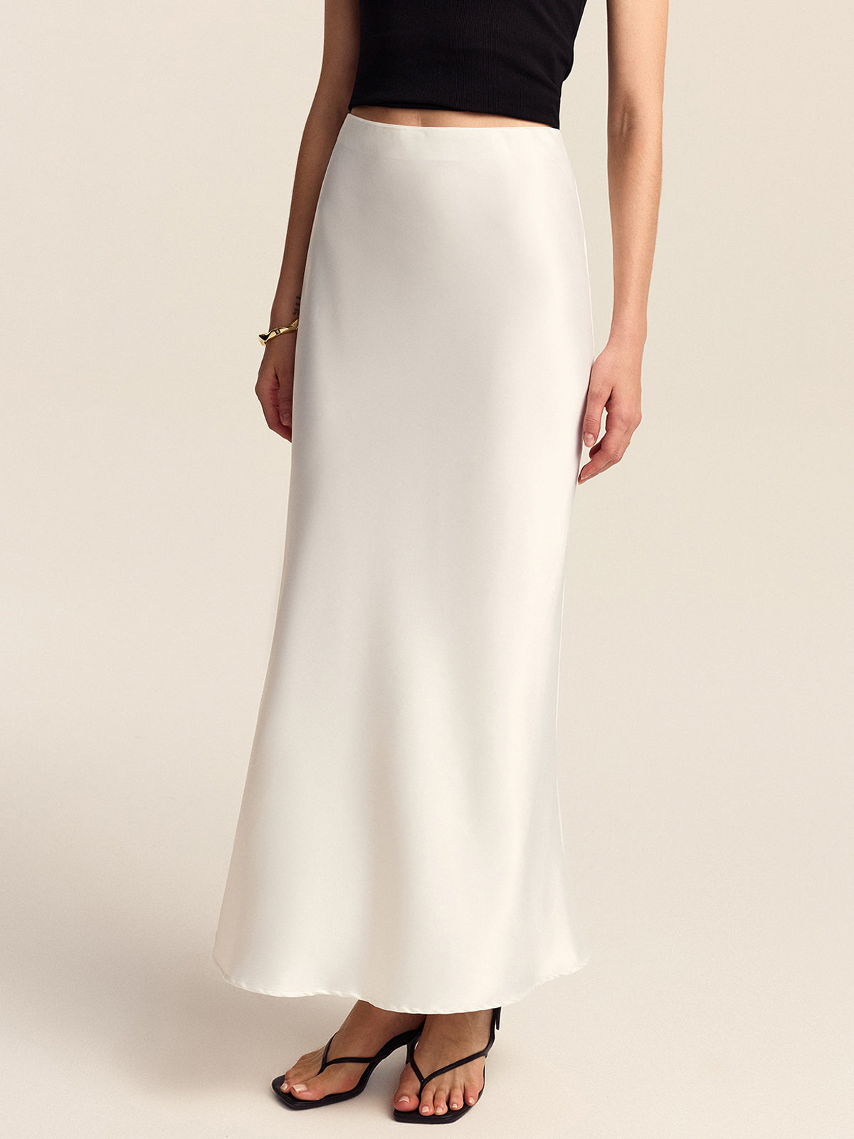 Saten Denizkızı Kesim Midi Etek Niebbla