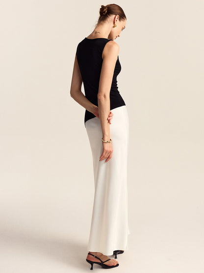 Saten Denizkızı Kesim Midi Etek Niebbla