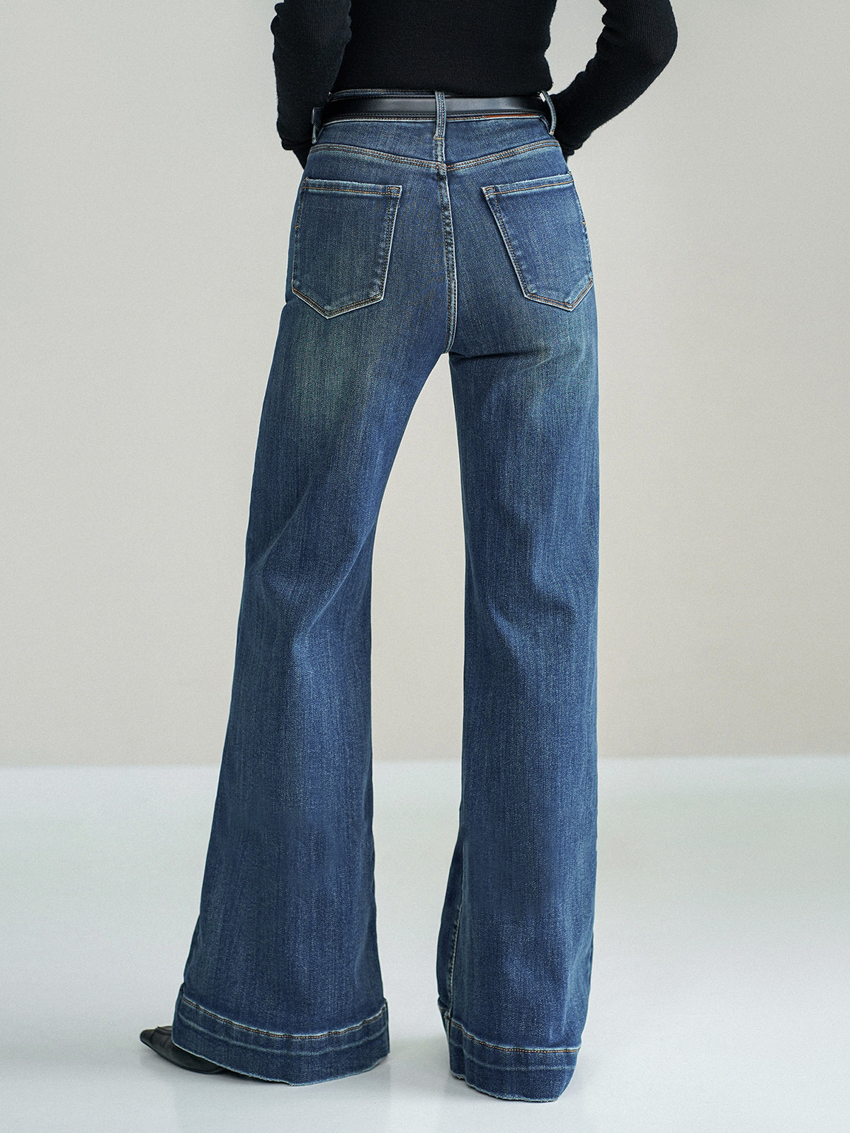 Orta Bel Bootcut Denim Kot Pantolon Niebbla