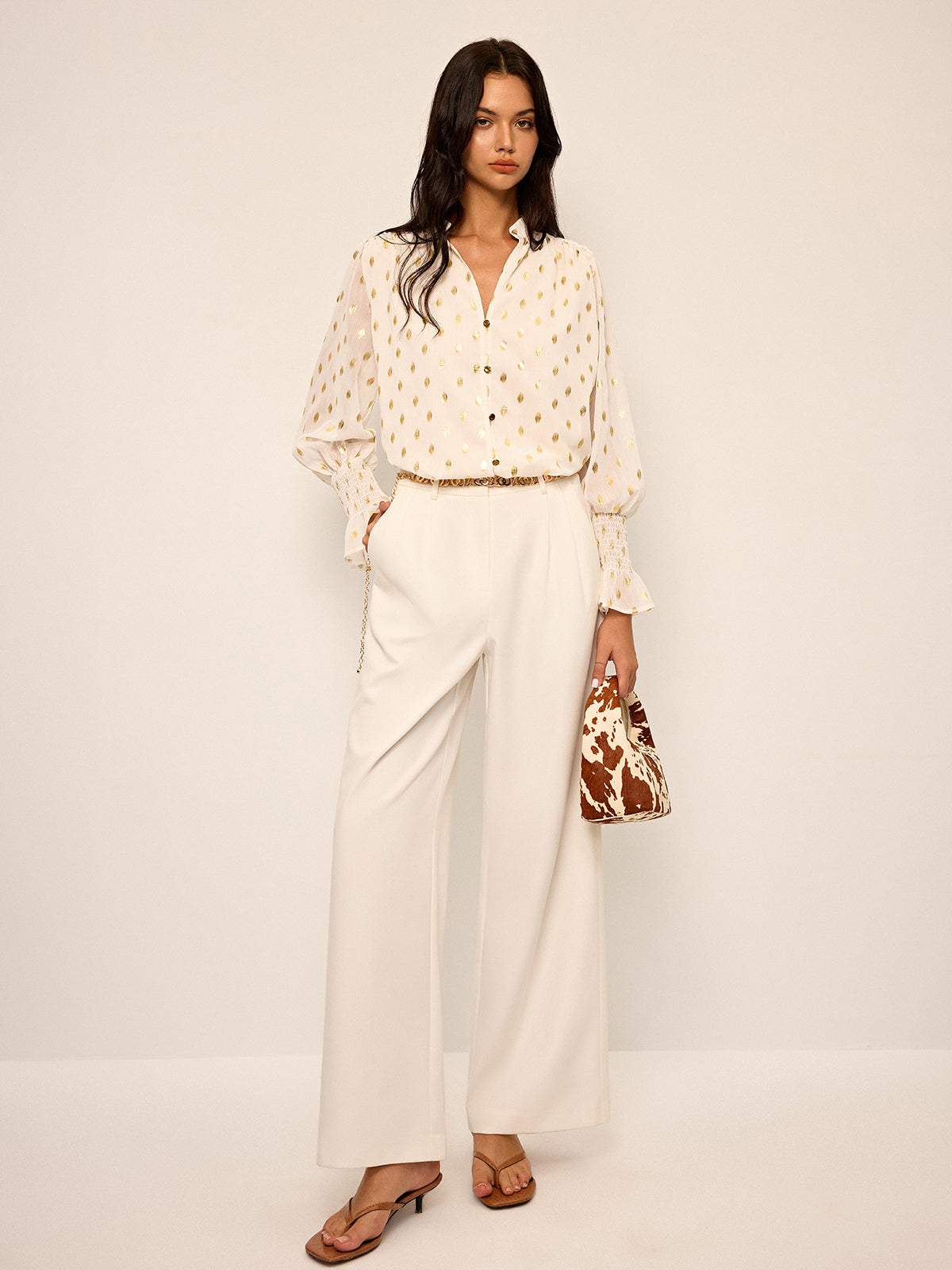 Benekli Şifon Gömlek THESVELTECHIC