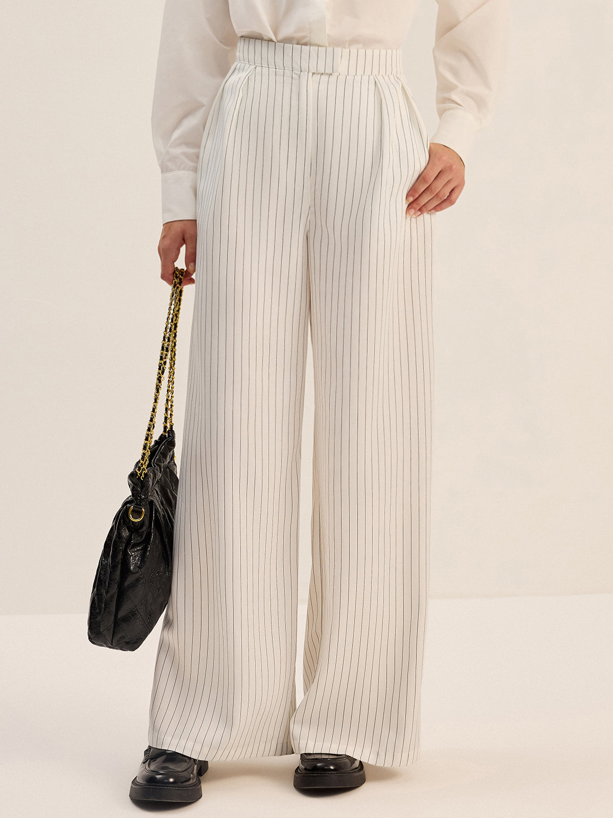 Pinstripe Geniş Paça Pantolon THESVELTECHIC