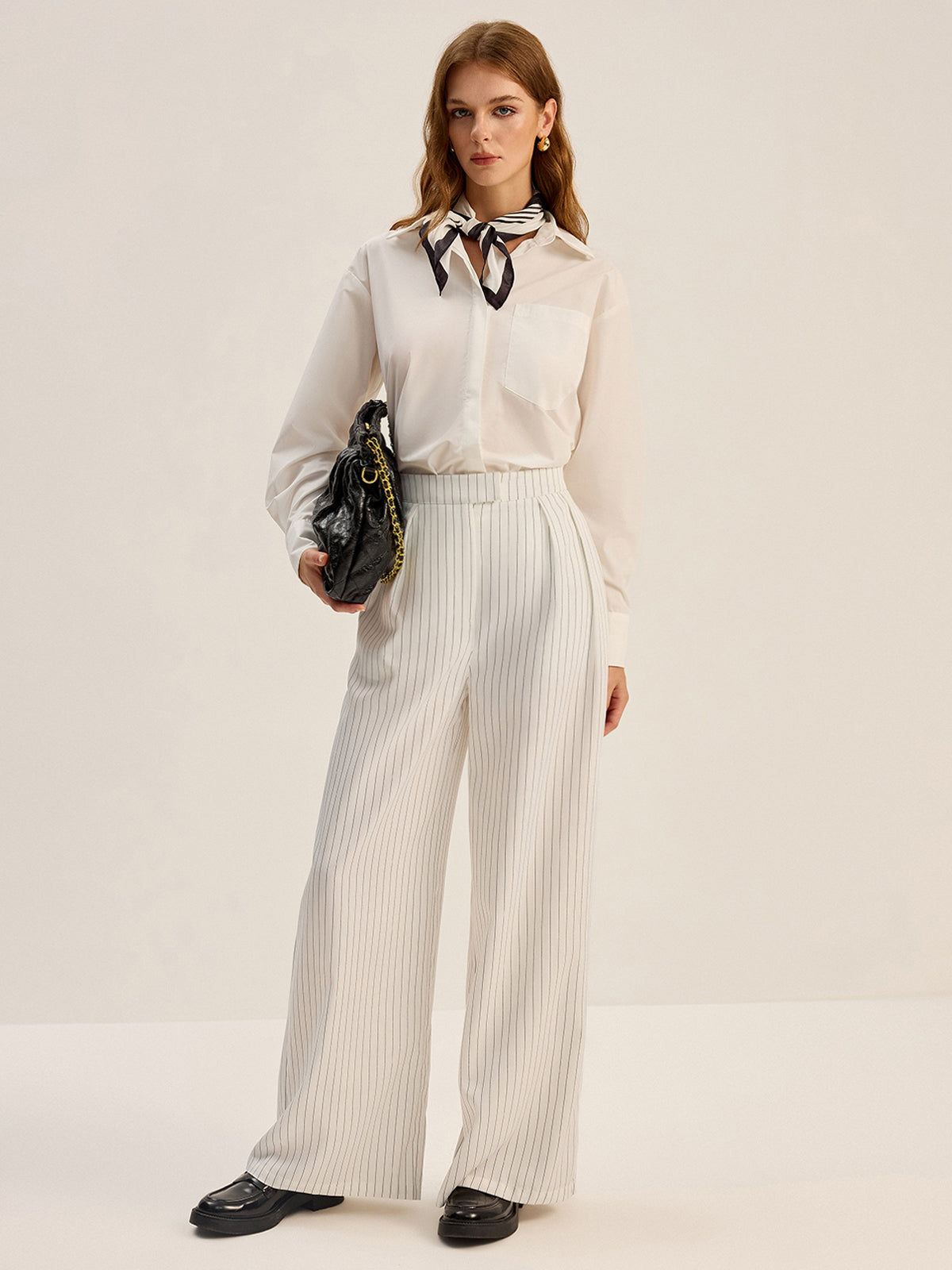Pinstripe Geniş Paça Pantolon THESVELTECHIC