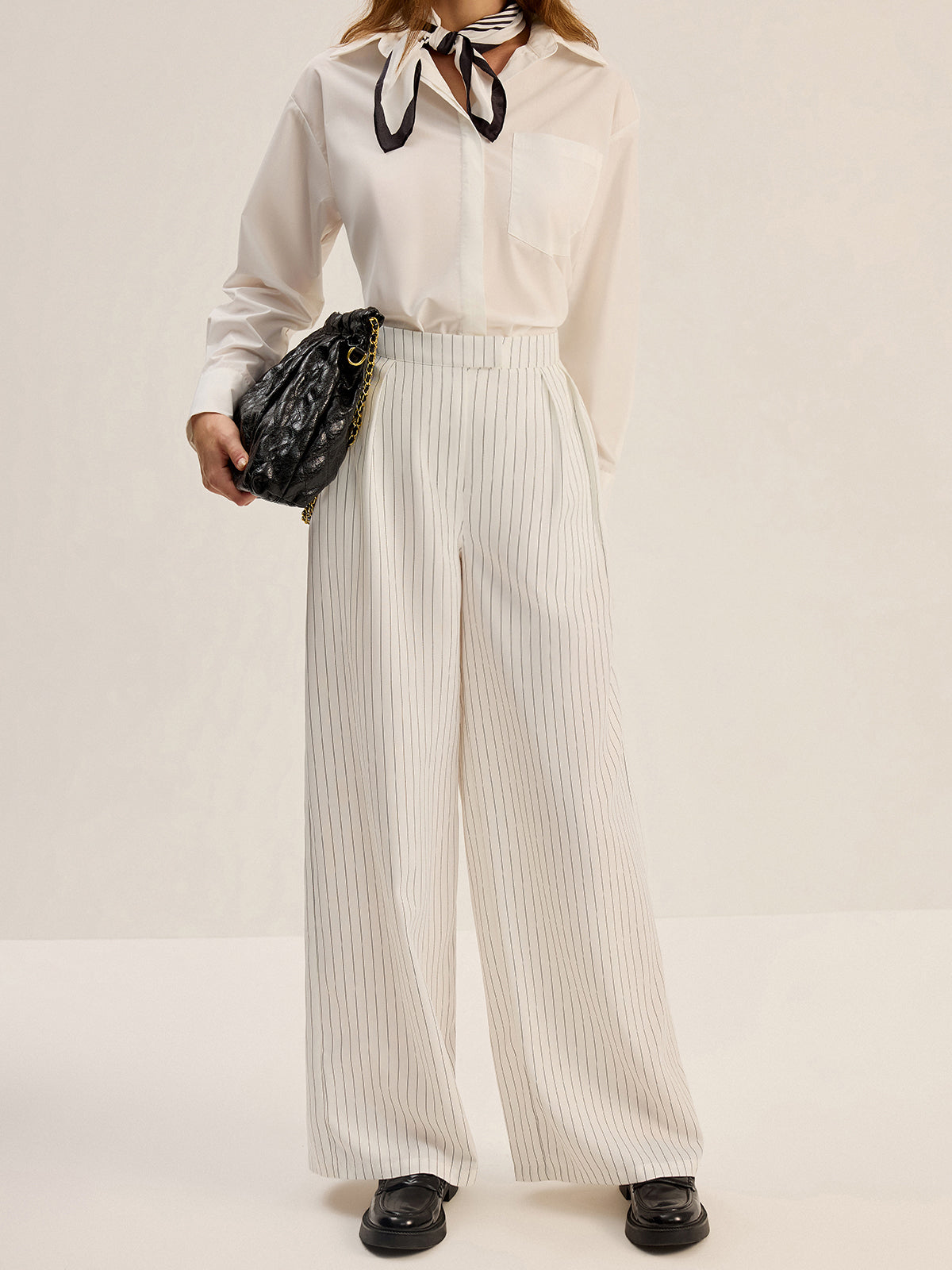 Pinstripe Geniş Paça Pantolon THESVELTECHIC