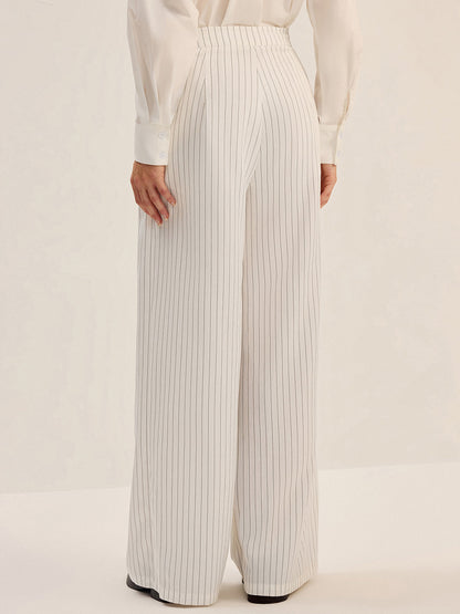 Pinstripe Geniş Paça Pantolon THESVELTECHIC