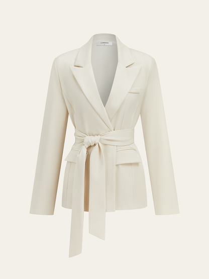 Uzun Kollu Kuşaklı Blazer THESVELTECHIC