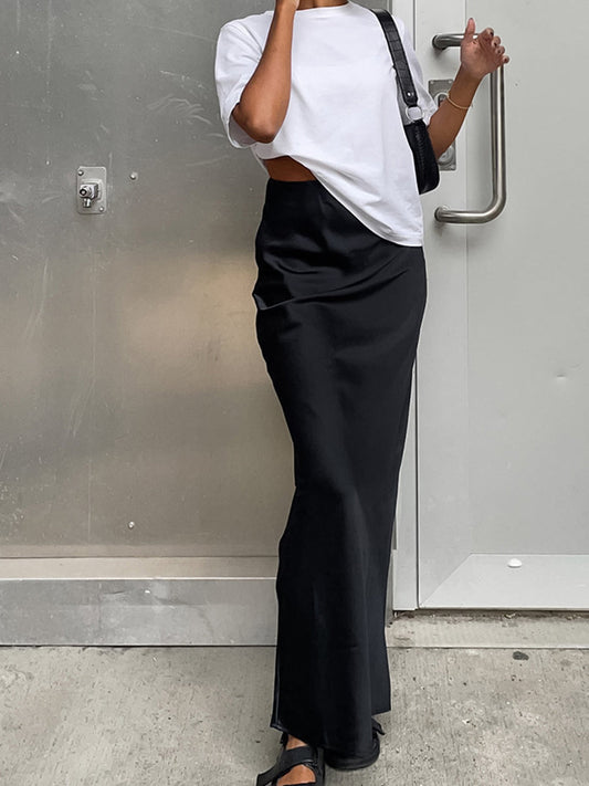 Utility Satin Maxi Skirt COMMENSE