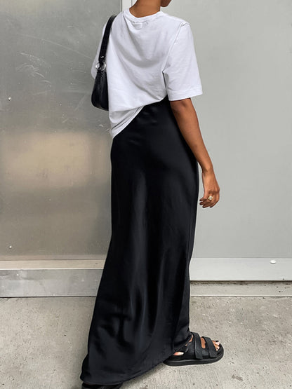 Utility Satin Maxi Skirt COMMENSE