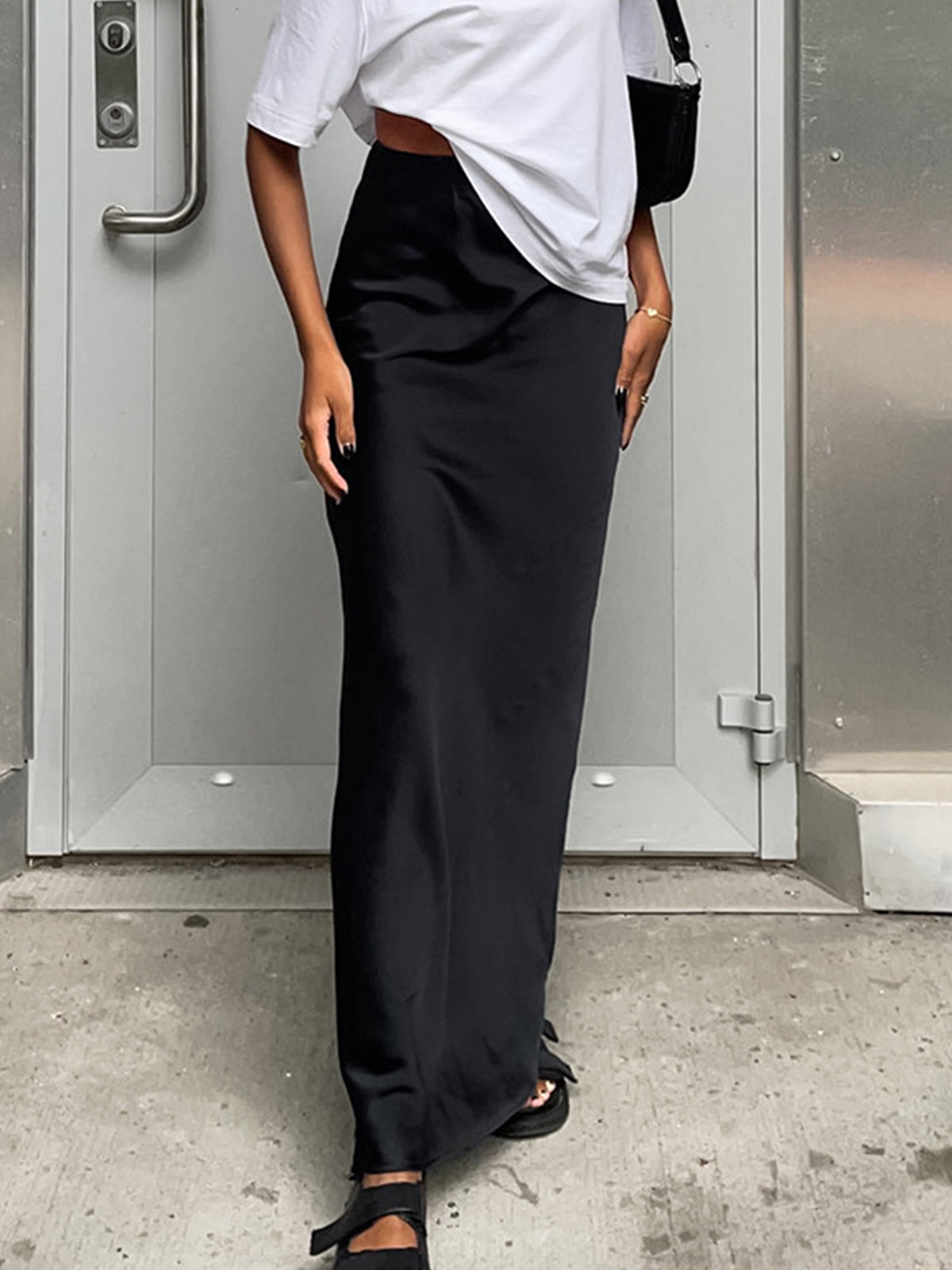 Utility Satin Maxi Skirt COMMENSE