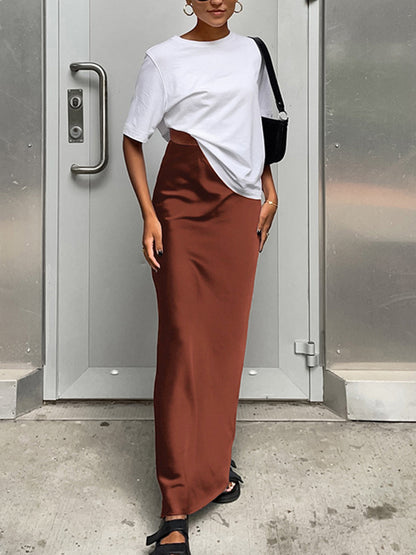 Utility Satin Maxi Skirt COMMENSE