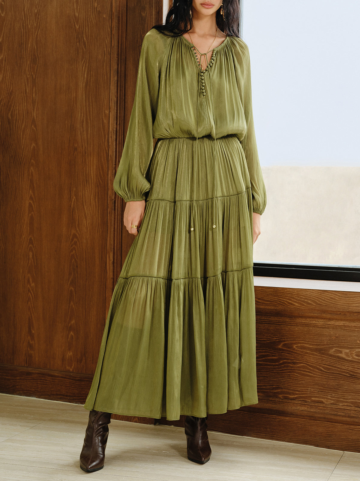 Astar ile Katmanlı Maxi Elbise Takımı Quvarse