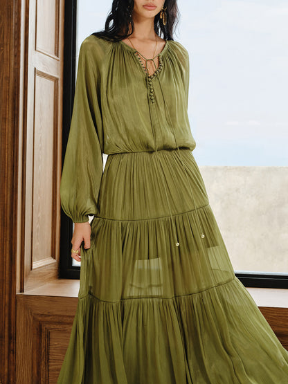 Astar ile Katmanlı Maxi Elbise Takımı Quvarse