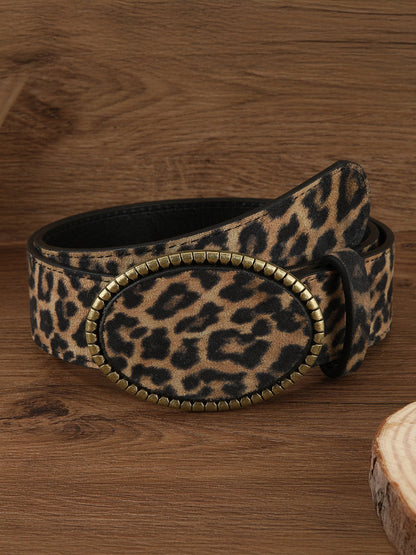 Leopar Desenli PU Deri Kemeri THESVELTECHIC