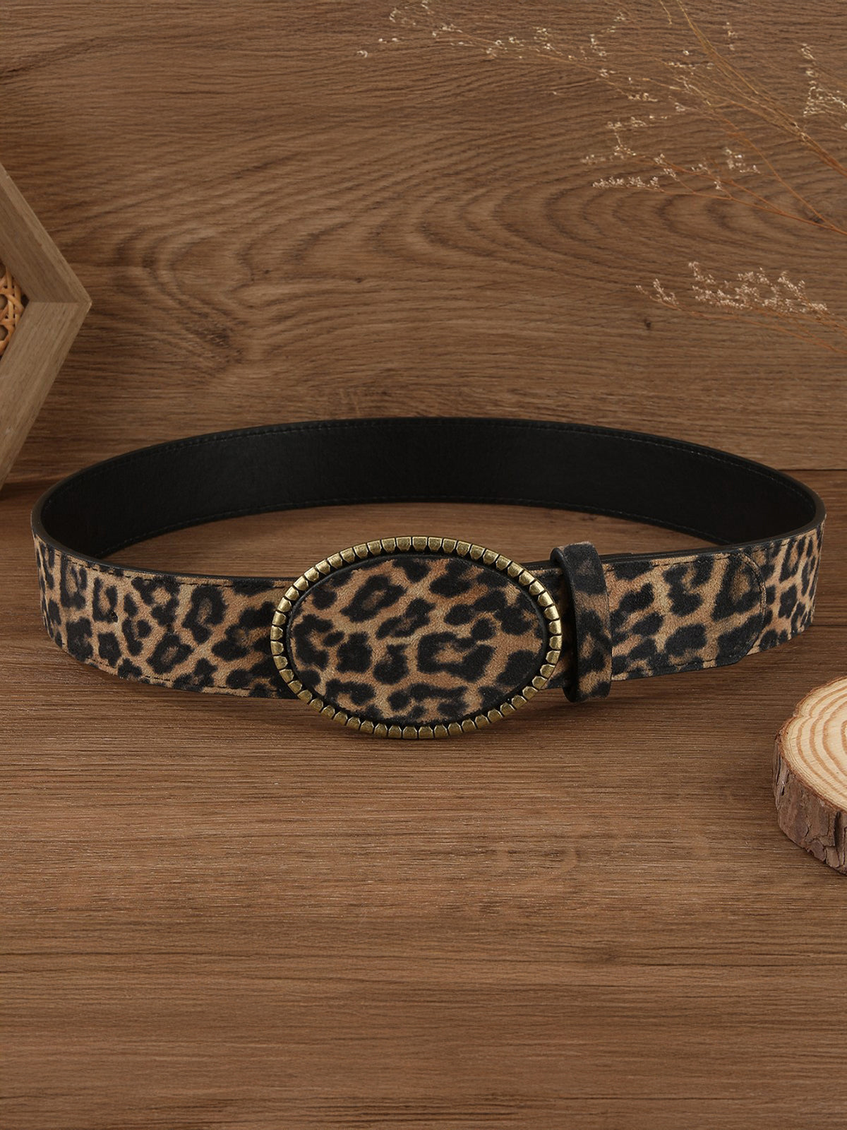 Leopar Desenli PU Deri Kemeri THESVELTECHIC