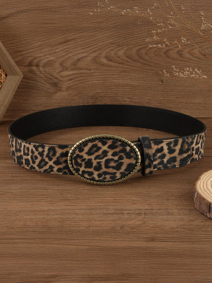 Leopar Desenli PU Deri Kemeri THESVELTECHIC