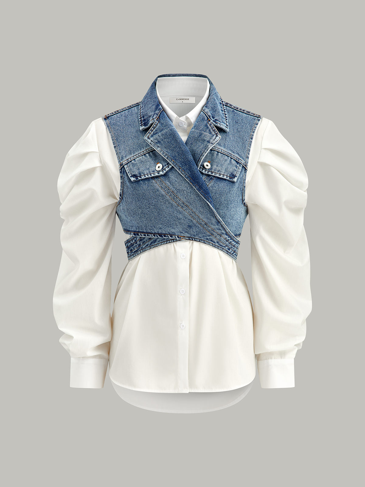 Asimetrik Wrap Kot Lapel Crop Yelek THESVELTECHIC