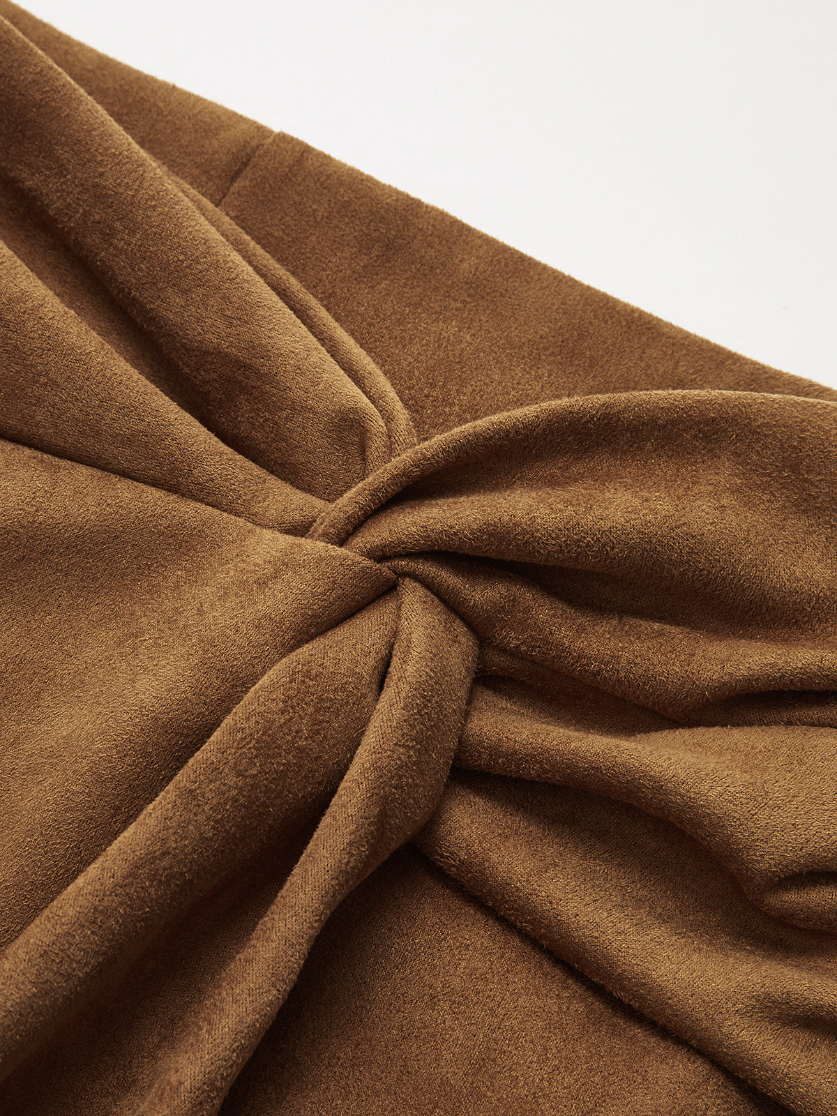 Süet Bükümlü Mini Etek Quvarse