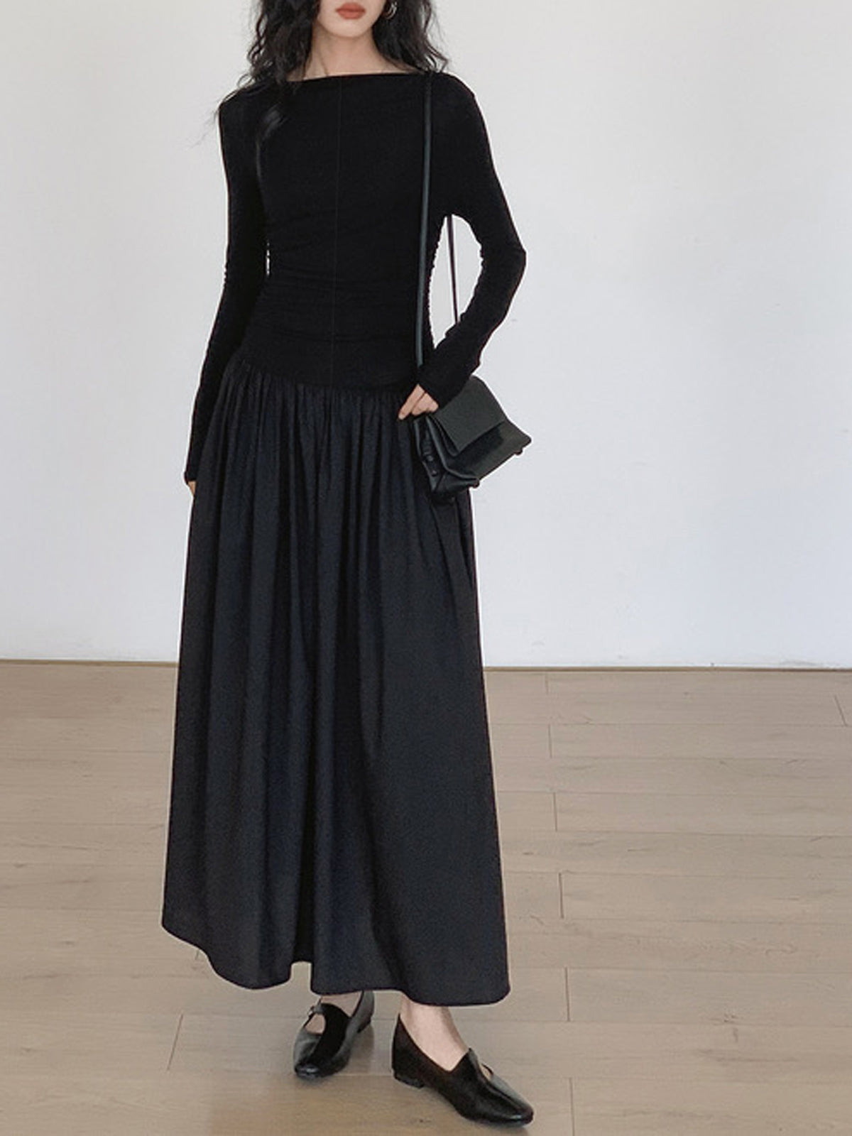 Pliseli Uzun Elbise THESVELTECHIC