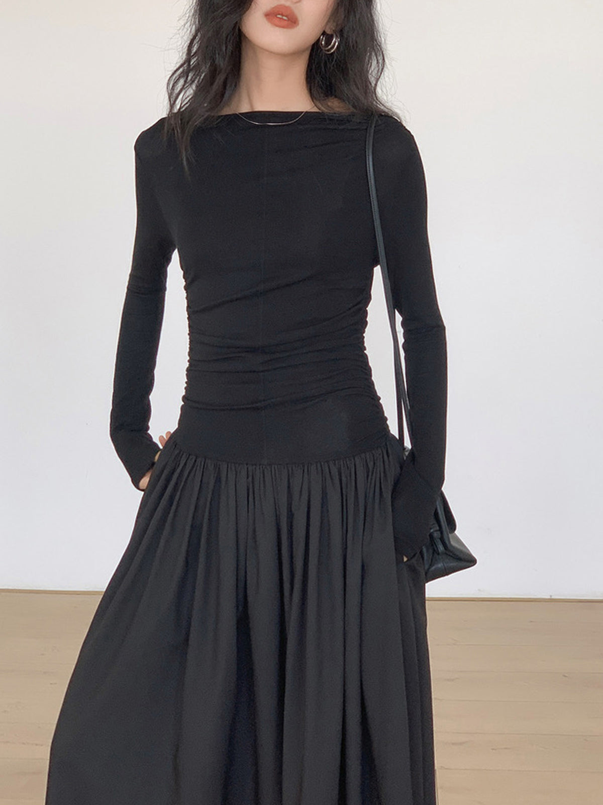 Pliseli Uzun Elbise THESVELTECHIC