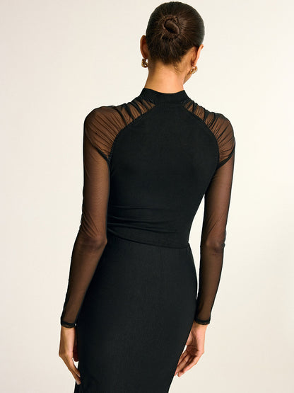 Transparan Kollu Bluz THESVELTECHIC