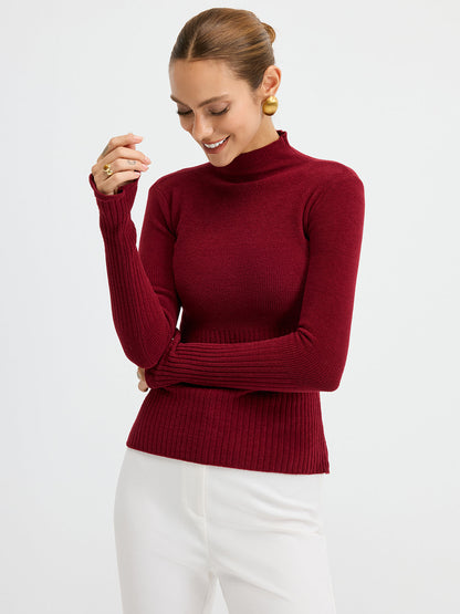 Slim Fit Yarım Balıkçı Yaka Ribana Kazak THESVELTECHIC