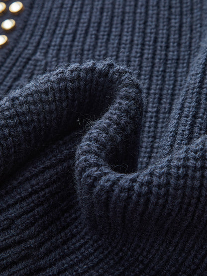 Çıktılı Yaka Yün Karışımlı V Yaka Kazak THESVELTECHIC