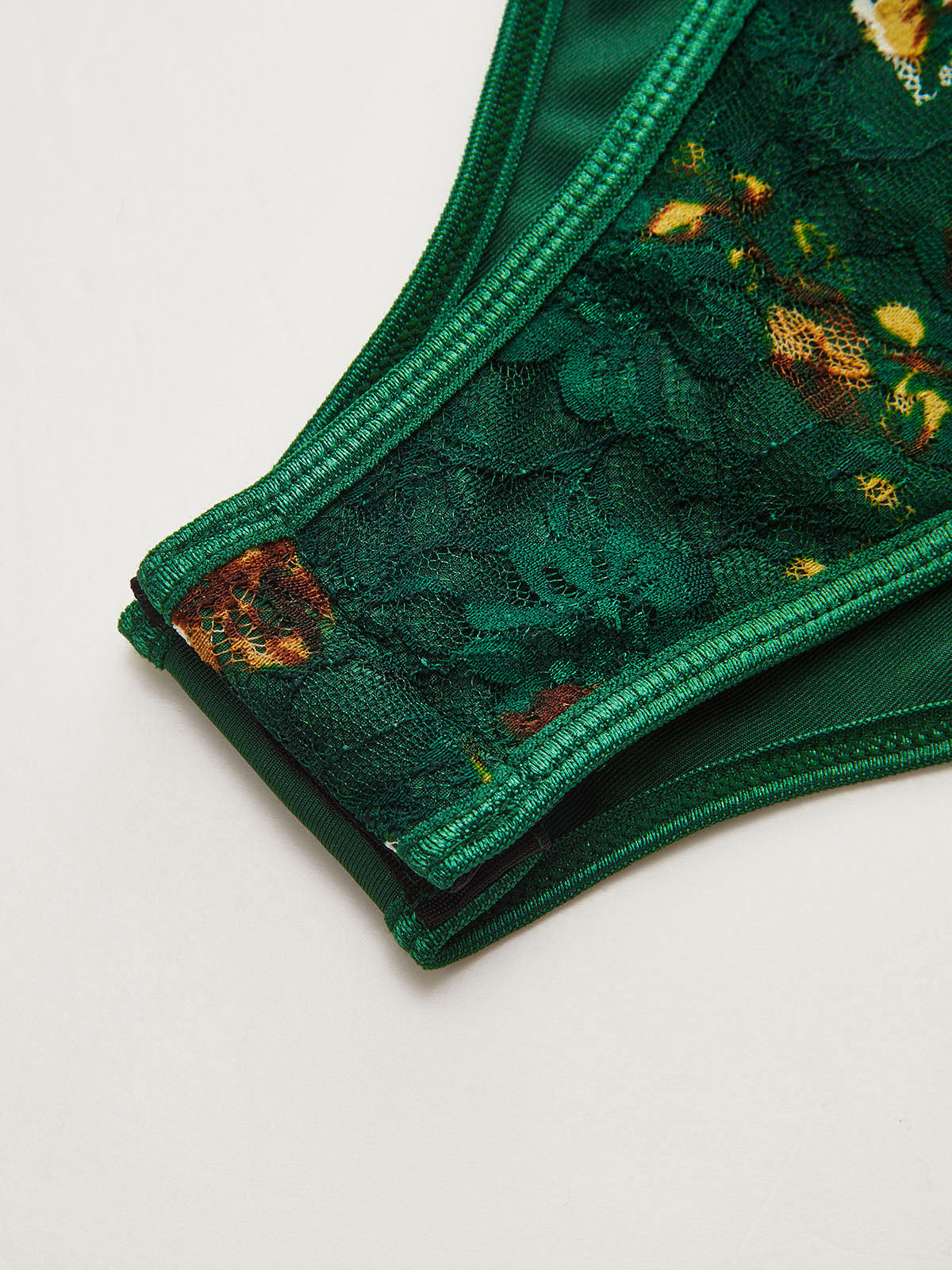 Çiçek Desenli İşlemeli Büstiyer Kostüm Bodysuit THESVELTECHIC