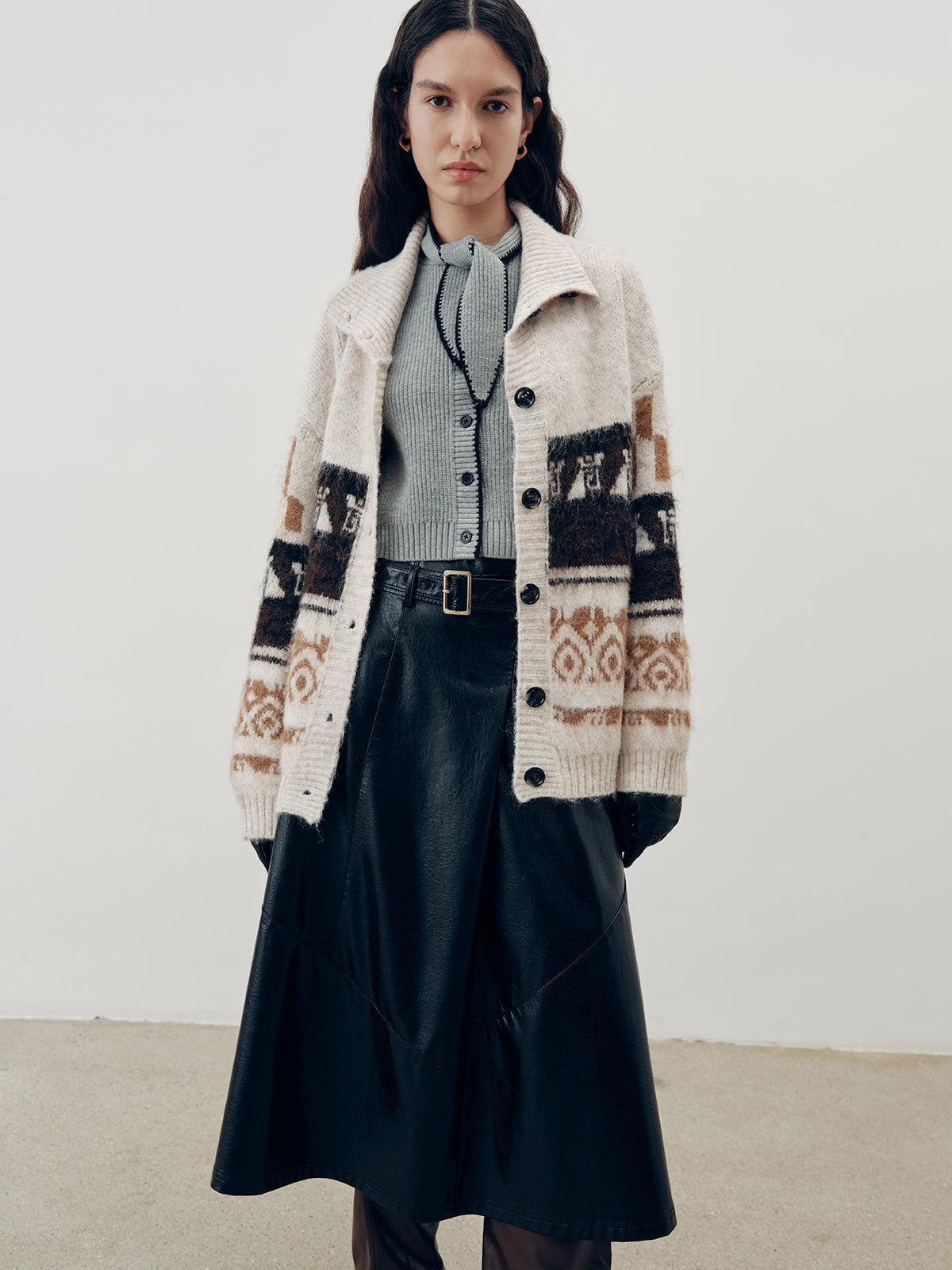 Jakard Günlük Nefes Alabilir Triko Dış Giyim THESVELTECHIC