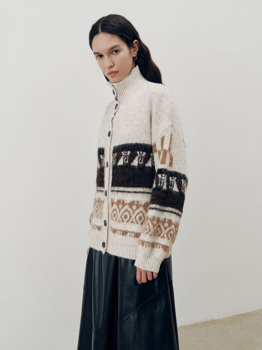 Jakard Günlük Nefes Alabilir Triko Dış Giyim THESVELTECHIC