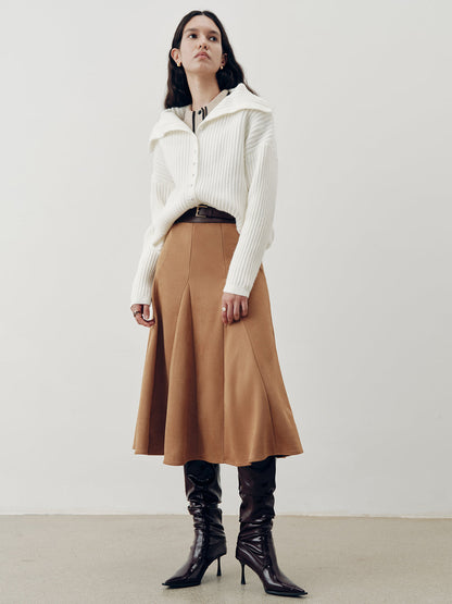 Süet A-Line Maksi Etek THESVELTECHIC