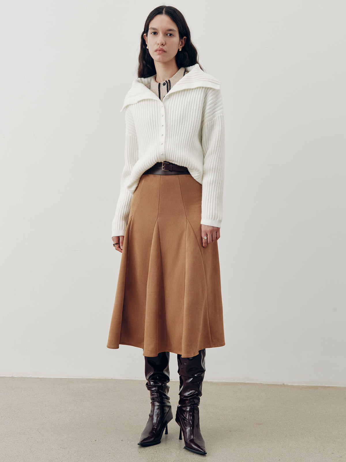 Süet A-Line Maksi Etek THESVELTECHIC