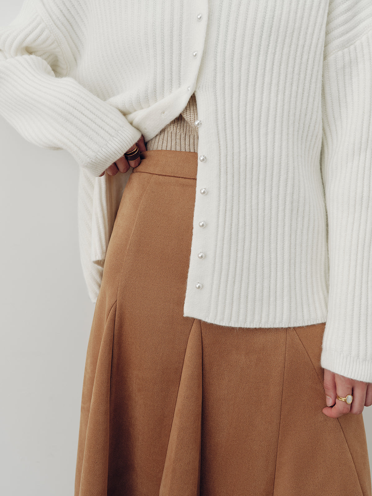 Süet A-Line Maksi Etek THESVELTECHIC