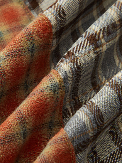 Kot Panelli Karışık Ekose Midi Etek THESVELTECHIC