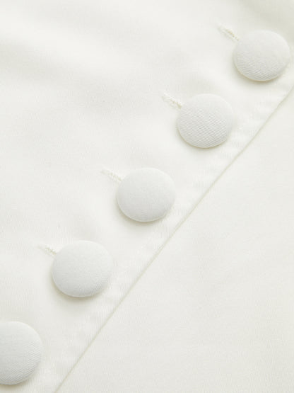 V Yaka Düğmeli Midi Elbise THESVELTECHIC