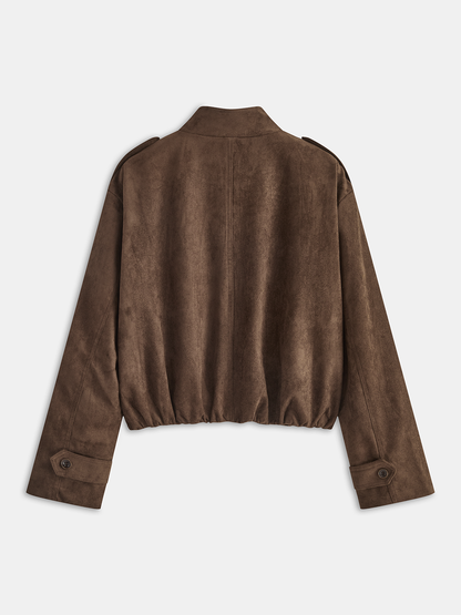 Suni Süet Kısa Biker Ceket THESVELTECHIC