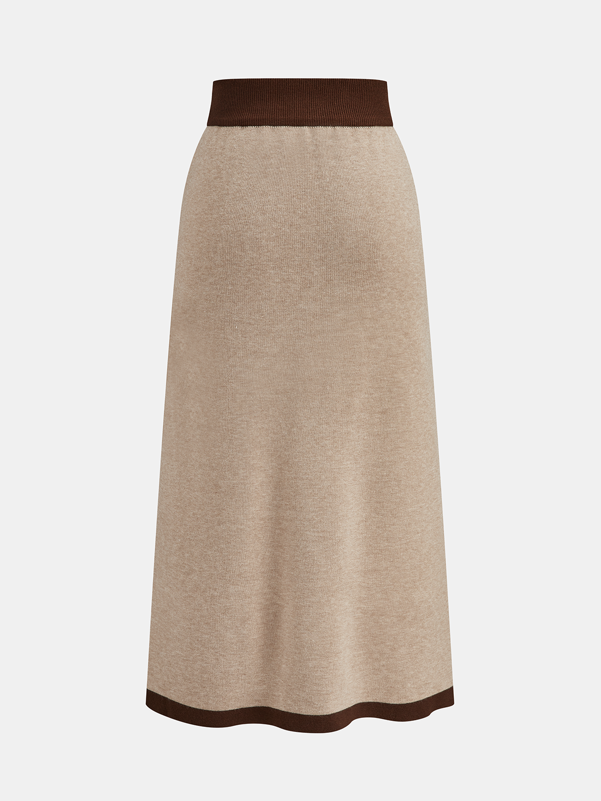 Kontrast Kenar Dikişli Jakarlı Üst ve Midi Etek Takımı THESVELTECHIC