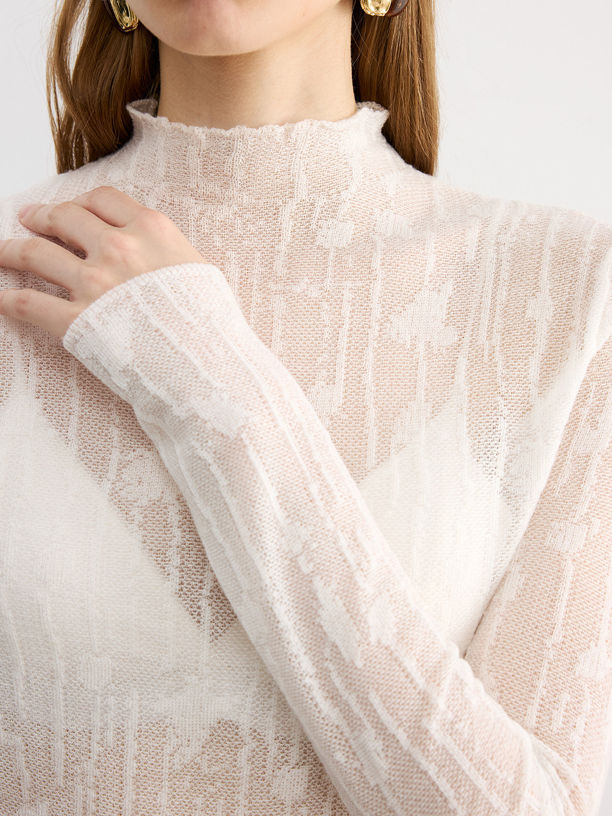 Desenli Transparan Bluz THESVELTECHIC