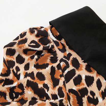 Leopar Desenli Elbise Siaora