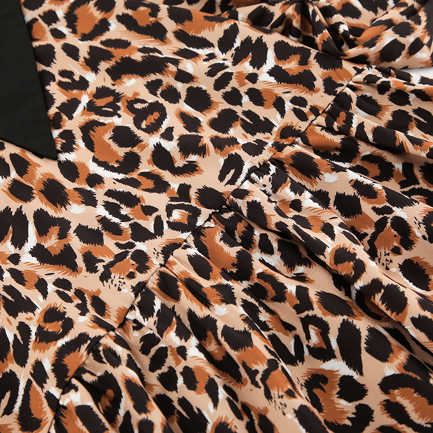 Leopar Desenli Elbise Siaora