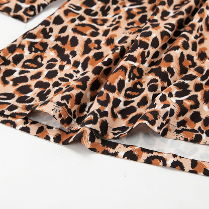 Leopar Desenli Elbise Siaora