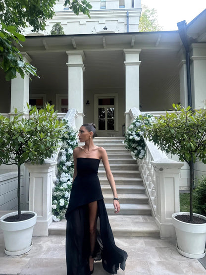 Elodie - Strapless Şifon Elbise Mağazam