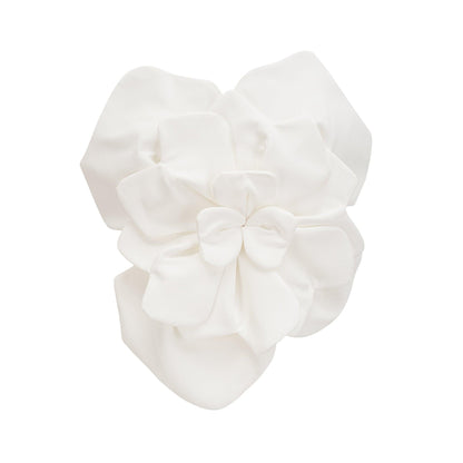 Flora Elegance Beyaz 3D Çiçek Detaylı Straplez Bluz Siaora